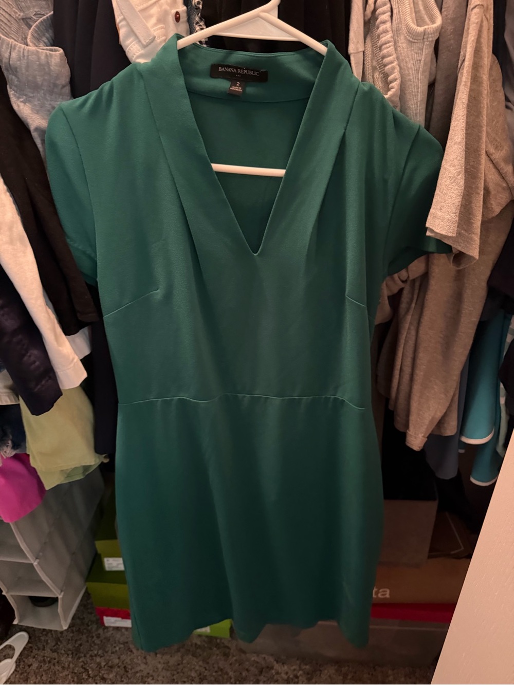 Banana Republic Green V-Neck Dress
